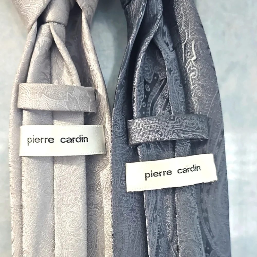 Pierre Cardin Gray Silk Ties, Bundle of Two